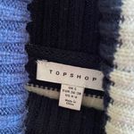 Topshop  Oversized Striped Turtleneck Sweater Navy Cream Size Small Photo 4
