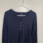 Lands' End Lands’ End Henley Shirt Navy Blue 1X Photo 2