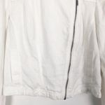 Stoosh Linen Blend Asymmetrical Full Zip White Jacket Juniors Medium Photo 4