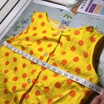 Vintage 70s Fritzi Yellow Polka Dot Dress with belt Dotted Swiss Size M Photo 7