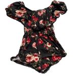 Rue 21 Floral Romper - Size XS Black/Red/Green Photo 0