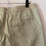James Perse Standard Gray Tan Lounge Pants 100% Linen Straight Leg size 3/ Large Photo 6