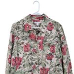 Charter Club  Linen Floral Shirt Jacket Button Front Tropical Muticolor Size XL Photo 2