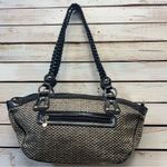 Vintage MC Woven Faux Leather Baguette Shoulder Bag 13.5x6.5 Y2K Fall Fashion Black Photo 5