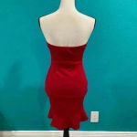 Guess New with tags Fabrizia ruffle rugby red bodycon dress in size small Photo 2