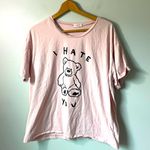 Romwe  pink oversized “I hate you” teddy Tee T-shirt Top Shirt. Size Lg (8-10) Photo 0