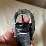 Gap Vintage  Black Leather Oval Buckle Belt Size 32 Western Boho Photo 2