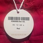 Selfie Leslie NWT  Red Mini Aphrodite Molded Bust Embroidered Wrap Dress Large Photo 5