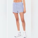 Edikted Mid-Rise Elastic Drawstring Waist Pinstripe Shorts Size XS Blue & White Photo 2