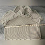 J.Crew  Cream Black Thin Stripes Ruffle Sleeve Mini Dress Round Neck Size S Photo 9