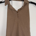 SheIn Brown Collard Crop Top Photo 0