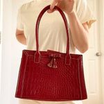 Liz Claiborne Maroon Alligator Shoulder Bag Photo 2