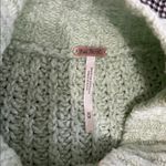 Free People Merry Go Round Crop Sweater Turtleneck Cable Knit Mint Green Medium Photo 7