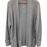 RD Style  Cardigan Sweater Womens XL Gray Tan Acrylic Cotton Loose Knit Pockets Photo 0