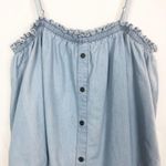 New Glory  I Strap Cold Shoulder Denim Top Photo 3