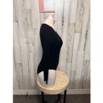 Forever 21 Black Long Sleeve Deep V Bodysuit Women’s Size L | Stretchy Knit One- Photo 5