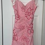 Pink Floral Bodycon Dress Size XS Photo 2