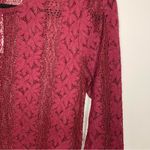 Loft  Floral Lace Godet Sleeve Top, Magenta, Size S, NWT Photo 4
