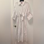 STAUD NWOT  Lisa Front Cutout waist tie midi white Shirt Dress sz XL Photo 4