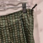 Adrienne Vittadini Y2K silk pleated green brown midi skirt flare  Photo 5