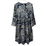 Izuria Woman Dress Sz XL‎ Long Sleeve Bell Sleeves Stretch Paisley Floral Hippie Photo 1