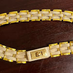 Bebe Gold and Beige Woven Belt Photo 0