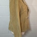 Misha Y2K Vintage Tan Corduroy Floral Embroidered Sequin Blazer Jacket Size XL Photo 6