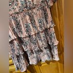 MELLODAY Layered Tiered Ruffle Chiffon Pink Paisley Lined Mini Dress Size XS Photo 11