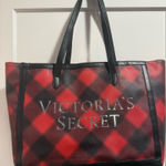 Victoria's Secret  Bold Red and Black Tote‎ Bag Photo 0