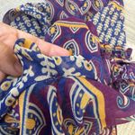 Say What? VTG Say What? Boho Sheer Peasant Blouse Purple Paisley Print Ruffle Neck Size L Photo 9