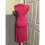 Daily Practice Ribbed Ruched V Neck Midi Dress Hot Pink XSP Size undefined Photo 4