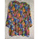 Cynthia Steffe Multicolor Abstract Print Blouse Sheer Tunic Top Women's M Photo 1