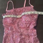 Women’s Pink Sequined Short Homecoming Party Dress Ruffle Hem CorsetBack Size 4 Photo 7