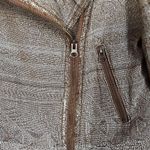 Free People Brown Ikat Tapestry Asymmetrical Zip Short Jacket size 4 Moto READ Photo 3
