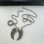 Angel Wings Pendant Necklace for Men Women Streetwear Punk Hip Hop Unisex Style Silver Photo 4