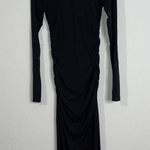 Good American  Good Touch Ruched Midi Dress in Black, Size 1 New w/Tag Photo 9