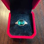 Gorgeous Gold Tone Emerald Created Ring Size 7 NWT Green Photo 0