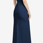 After Six Dessy Gown Size 10 Crepe V-Back Navy Blue Dress Bridesmaid Wedding Photo 1