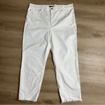 Eileen Fisher Women's Straight Leg White Cropped Ankle Raw Hem Jeans Size XL Photo 11