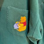 Disney The  Store womens vintage fleece winnie the Pooh button up shirt green XXL Photo 2