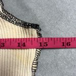 Storets  S/M Black White Asymmetrical Colorblock Distressed Ribbed Crop Top Photo 4