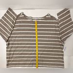 Old Navy  Gap Long‎ Sleeve Mariner Shirt Women’s Size 3X Brown Cream Striped New Photo 2