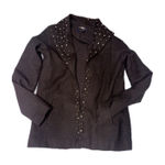 Paige  Womens Studded Wool Blend Jacket Black Collared XS Photo 0