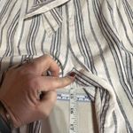 Madewell Linen-Cotton Hi Rise Pants Gray Stripe AN839 Size 14 White Paperbag Photo 11