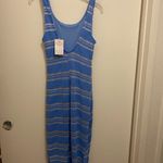 Lush Clothing Nectar Lush Women’s Blue & White Tank Sweater Knit Dress L Large Bust 38” NWT Photo 9