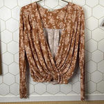 Free People  Intimately Copper Floral Turnt Wrap Top - Size - Small Photo 0