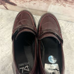 Dirty Laundry  Burgundy Patent Faux Leather Chunky Heeled Loafers Women’s Sz 10 Photo 7