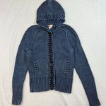 Gap 1969 XS Blue Knit Button Hoodie Sweater Limited Edition Y2K Cozy Aesthetic Photo 0