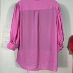 CeCe  Pink Short Sleeve Button Down Top Size XL NWT Photo 4