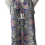 Rose + Olive  High Cut Paisley Sleeveless Top Photo 4